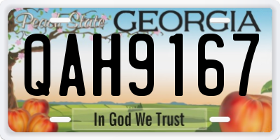 GA license plate QAH9167