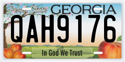 GA license plate QAH9176