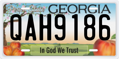 GA license plate QAH9186