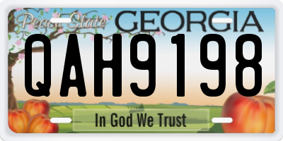 GA license plate QAH9198