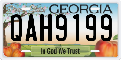 GA license plate QAH9199