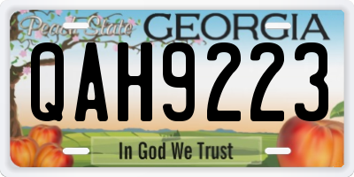 GA license plate QAH9223