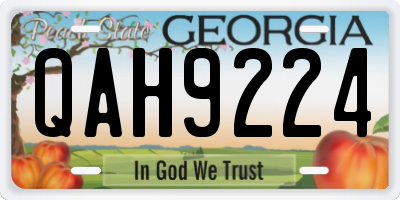 GA license plate QAH9224
