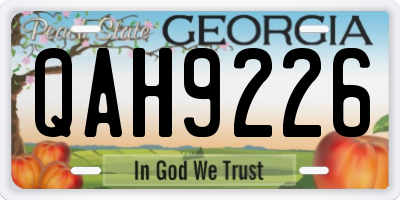 GA license plate QAH9226