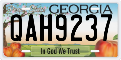 GA license plate QAH9237