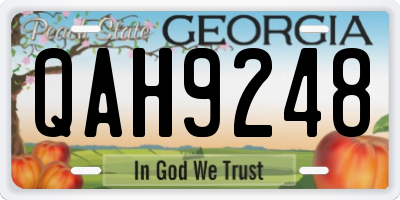 GA license plate QAH9248