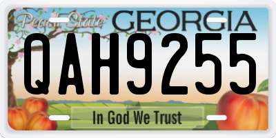 GA license plate QAH9255