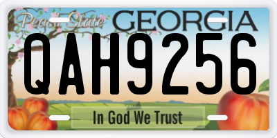 GA license plate QAH9256