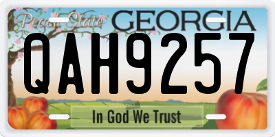 GA license plate QAH9257