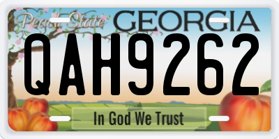 GA license plate QAH9262