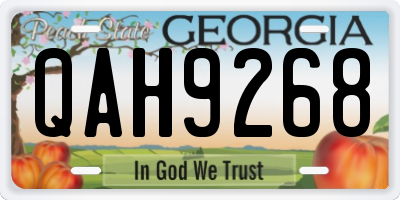 GA license plate QAH9268