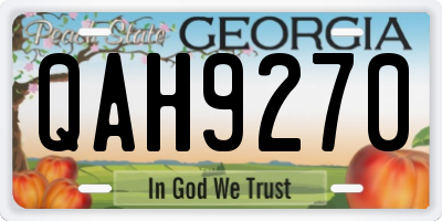GA license plate QAH9270