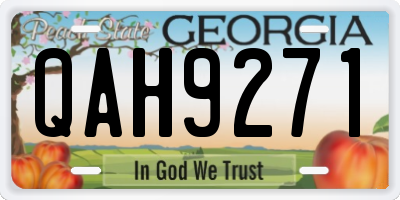 GA license plate QAH9271