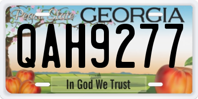 GA license plate QAH9277