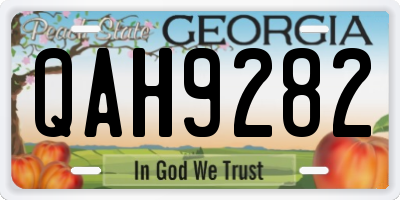 GA license plate QAH9282