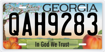 GA license plate QAH9283