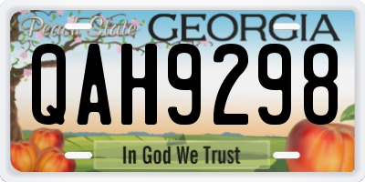 GA license plate QAH9298
