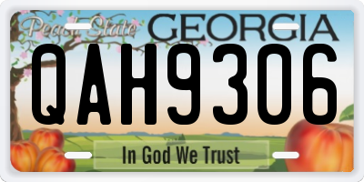 GA license plate QAH9306