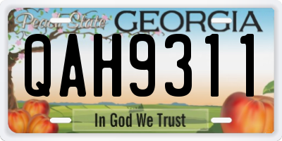 GA license plate QAH9311
