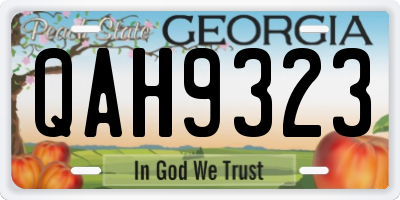 GA license plate QAH9323