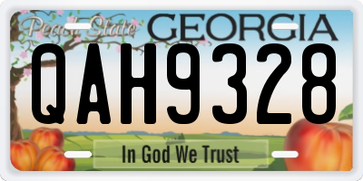 GA license plate QAH9328