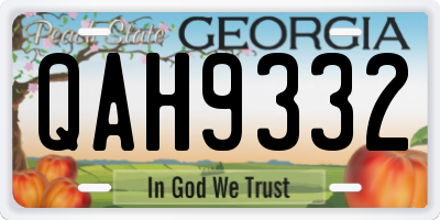 GA license plate QAH9332