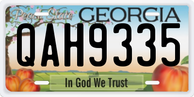 GA license plate QAH9335