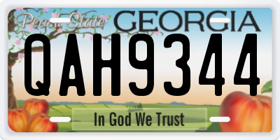 GA license plate QAH9344