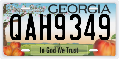 GA license plate QAH9349