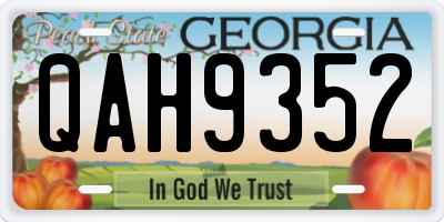 GA license plate QAH9352
