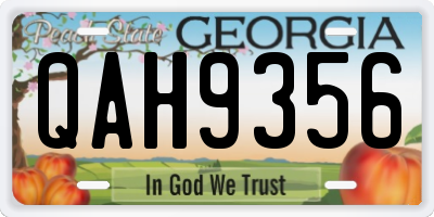 GA license plate QAH9356