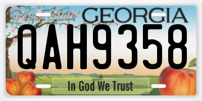 GA license plate QAH9358
