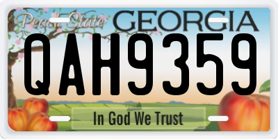 GA license plate QAH9359
