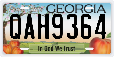 GA license plate QAH9364
