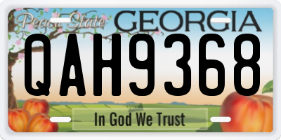 GA license plate QAH9368