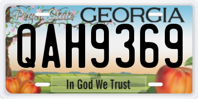GA license plate QAH9369