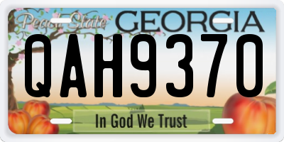 GA license plate QAH9370