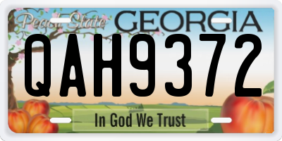 GA license plate QAH9372