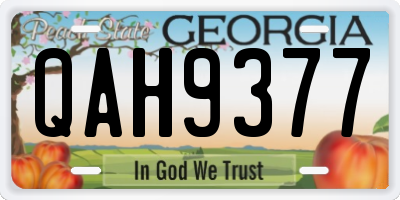 GA license plate QAH9377