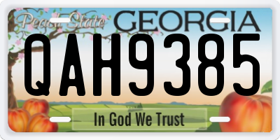 GA license plate QAH9385