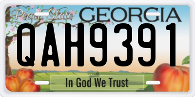 GA license plate QAH9391