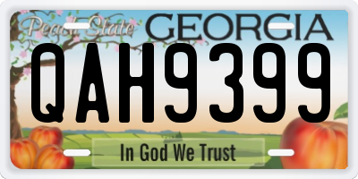 GA license plate QAH9399