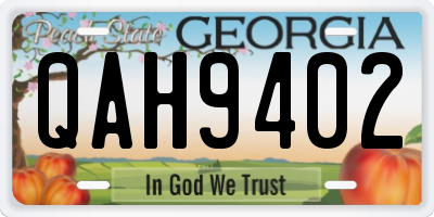GA license plate QAH9402