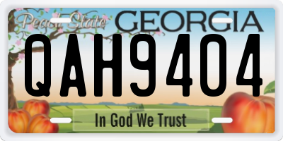 GA license plate QAH9404