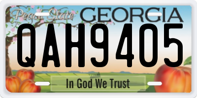 GA license plate QAH9405