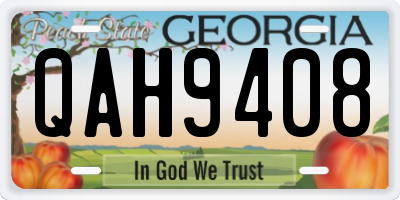 GA license plate QAH9408