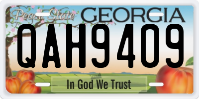 GA license plate QAH9409