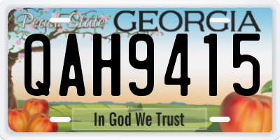 GA license plate QAH9415