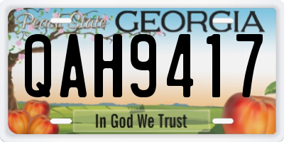 GA license plate QAH9417