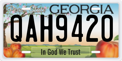 GA license plate QAH9420